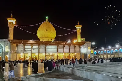 نورافشانی آسمان حرم شاهچراغ(ع)