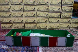 وداع با پیکر مطهر شهید مدافع امنیت طلبه بسیجی حسن مختار‌زاده