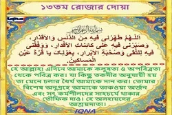 পবিত্র রমজান মাসের ১৩তম দিনের দোয়া