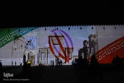 اجرای برنامه ویدئومپینگ بر دیواره ارگ کریم‌خانی شیراز‎‎