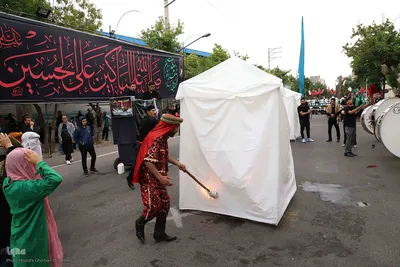 نمایش خیمه سوزان و حرکت نمادین کاروان اسرای کربلا – شهرستان اهر