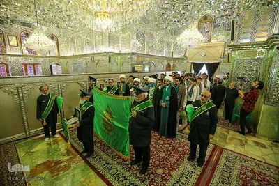 استقبال از حافظان قرآن و ادای احترام به شهدای حرم شاهچراغ(ع)‎‎