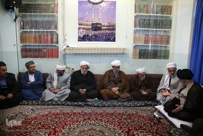 ⁨دیدار علمای اهل سنت کردستان با آیات عظام مکارم شیرازی،علوی گرگانی و جوادی آملی⁩