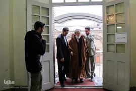 آیت الله محمد امامی کاشانی، خطيب نماز جمعه تهران در بزرگداشت روز وحدت حوزه و دانشگاه در مدرسه عالی شهید مطهری