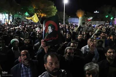 شادی مردم تبریز پس از حمله ایران به اسرائیل‎