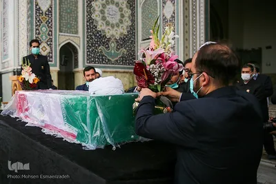 تشییع پیکر شهید حجت‌الاسلام محمد اصلانی در حرم مطهر رضوی