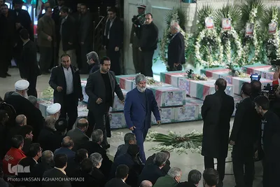 مراسم تشییع ۱۶آتش نشان شهید حادثه  پلاسکو