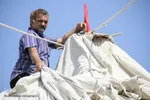 آيين سنتي سياه پوشان و برپايي خيمه عزاداري در آستانه ماه محرم - سمنان
