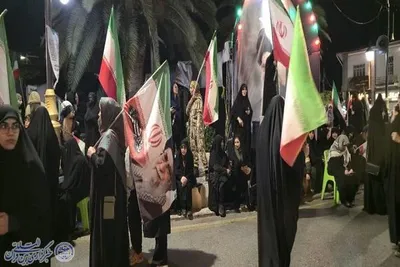 موج پنجاه و هفتمین شب اجتماع مردم  بابلسر  در  میدان شهدای بیت المقدس