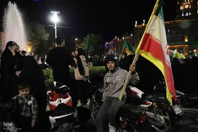 شادی مردم تبریز پس از حمله ایران به اسرائیل‎