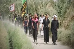 Die erste Arbain-Pilgergruppe zieht von Süden des Irak nach Karbala