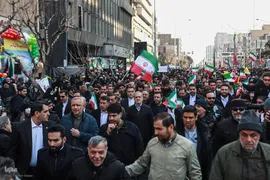 حضور مسعود پزشکیان، رئیس‌جمهور در مراسم یوم‌الله ۲۲ بهمن