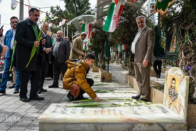 مراسم غبارروبی گلزار شهدای امامزاده محمد(ع) کرج با حضور قرآنیان بسیجی البرز‎