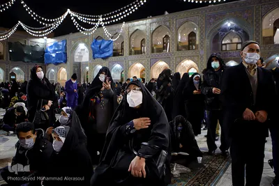 حرم مطهر رضوی در شب مبعث رسول اكرم(ص)
