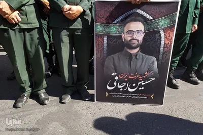 مراسم تشییع پیکر مطهر مدافع امنیت، بسیجی شهید «حسین اجاقی» در تبریز