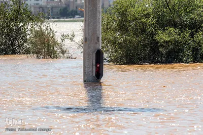 بالا آمدن سطح آب رودخانه کارون