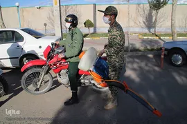 رزمایش دفاع بیولوژیک برای مقابله با کرونا ویروس در اهر