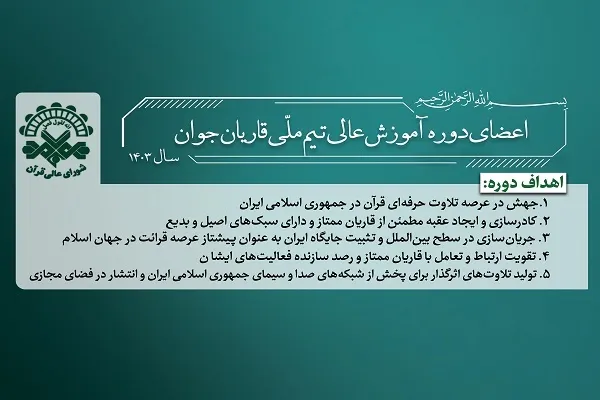 اعضای تیم ملی قاریان جوان در سال ١۴٠٣ مشخص شد + عکس