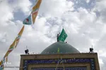 تعويض پرچم گنبد امامزاده علي بن جعفر(ع)
