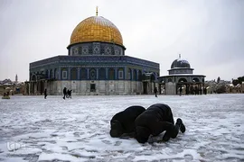 بارش کم سابقه برف در بیت المقدس