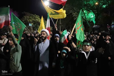 شادی مردم تبریز پس از حمله ایران به اسرائیل‎