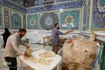 پخت نان صلواتی در صحن حرم مطهر شاهچراغ (ع)
