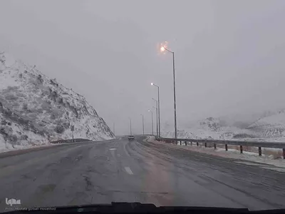 بارش برف در محورهای مواصلاتی شهرستان اهر