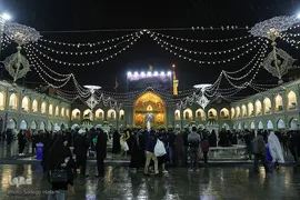 حرم مطهر رضوی در شب نیمه شعبان