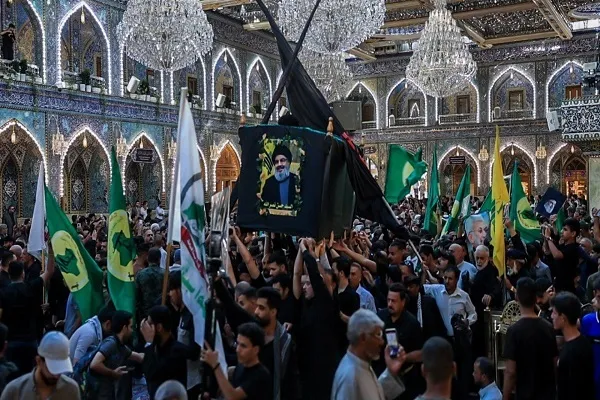 تشييع النعش الرمزي للسيد الشهيد حسن نصرالله في كربلاء + صور