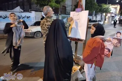 سومین شب از نمایشگاه نقاشی شهدایی در اجتماع شبانه بابلسر