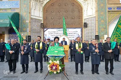 اهتزاز پرچم گنبد منور حضرت عبدالعظیم (ع)
