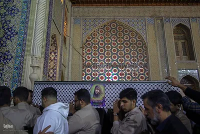 مراسم وداع با پیکر شهید معصومه کرباسی در حرم شاهچراغ