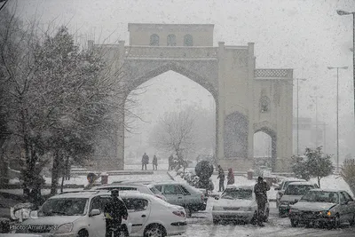 نمای برفی میراث فرهنگی شیراز
