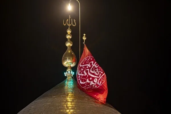  د حضرت عباس(ع)د حرم پر ګنبسۍ د ویر بیرغ ورپيد