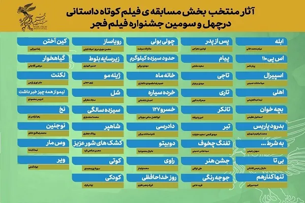 اعلام فیلم‌های کوتاه راه‌یافته به فیلم فجر