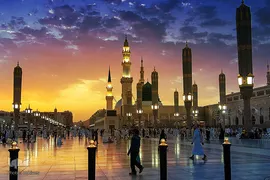 حرم مطهر و نورانی اشرف الانبیاء، حضرت محمد مصطفی(ص) در مدینه منوره