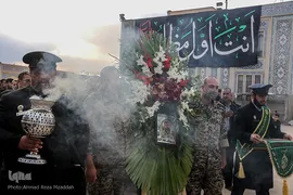 استقبال از پیکر شهید مدافع امنیت در حرم مطهر شاهچراغ(ع)