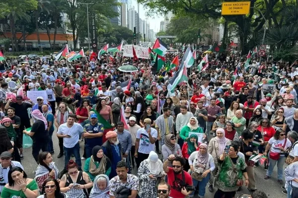Manifestação em São paulo em defesa ao povo palestino