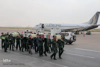 استقبال از پیکر ۳ شهید تازه تفحص شده دفاع مقدس در شیراز‎‎