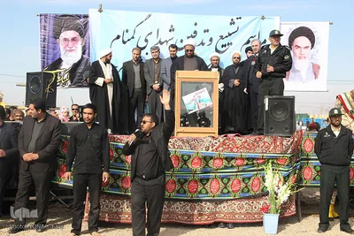 تشییع پیکر دو شهید گمنام در شهرستان بوانات فارس