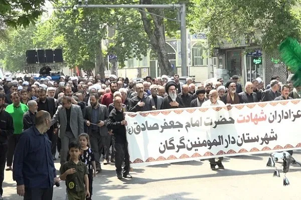 عزاداری مردم گلستان در سوگ سالروز شهادت امام جعفر صادق(ع)