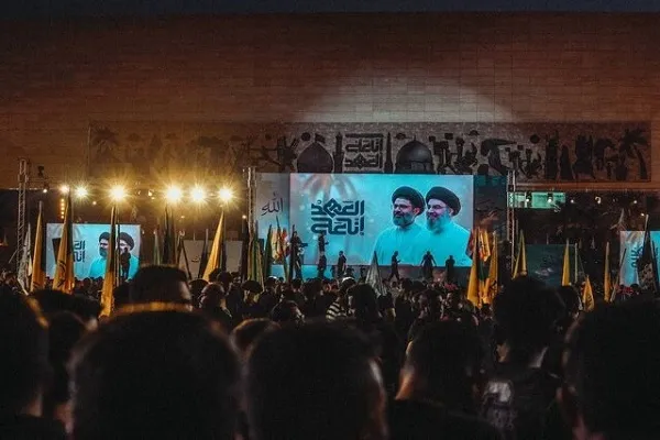 برپایی مراسم نخستین سالگرد شهادت سیدحسن نصرالله در عراق و بحرین + عکس
