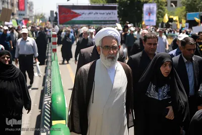 حضور حجت الاسلام منتظری، دادستان کل کشور در راهپیمایی روز قدس