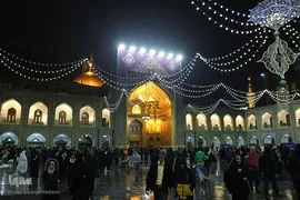 حرم مطهر رضوی در شب نیمه شعبان