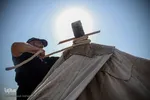 آيين سنتي سياه پوشان و برپايي خيمه عزاداري در آستانه ماه محرم - سمنان
