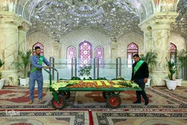 گل آرایی مضجع شریف حضرت علی(ع) در عید سعید مبعث