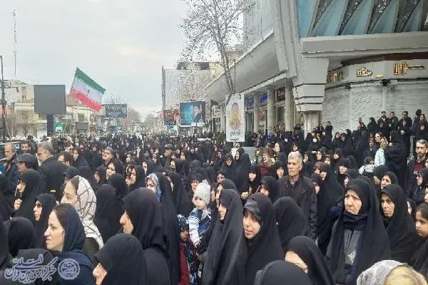 آیین تشییع دو پیکر مطهر شهید حملات صهیونی آمریکایی در قائم شهر