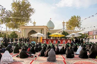 آئین معنوی سفره صلوات بر سر تربت شهدای حمله تروریستی حرم