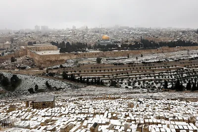 بارش کم سابقه برف در بیت المقدس