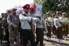 مراسم تشییع پیکر مرزبان شهید «مهدی محمدی نسب» در قزوین